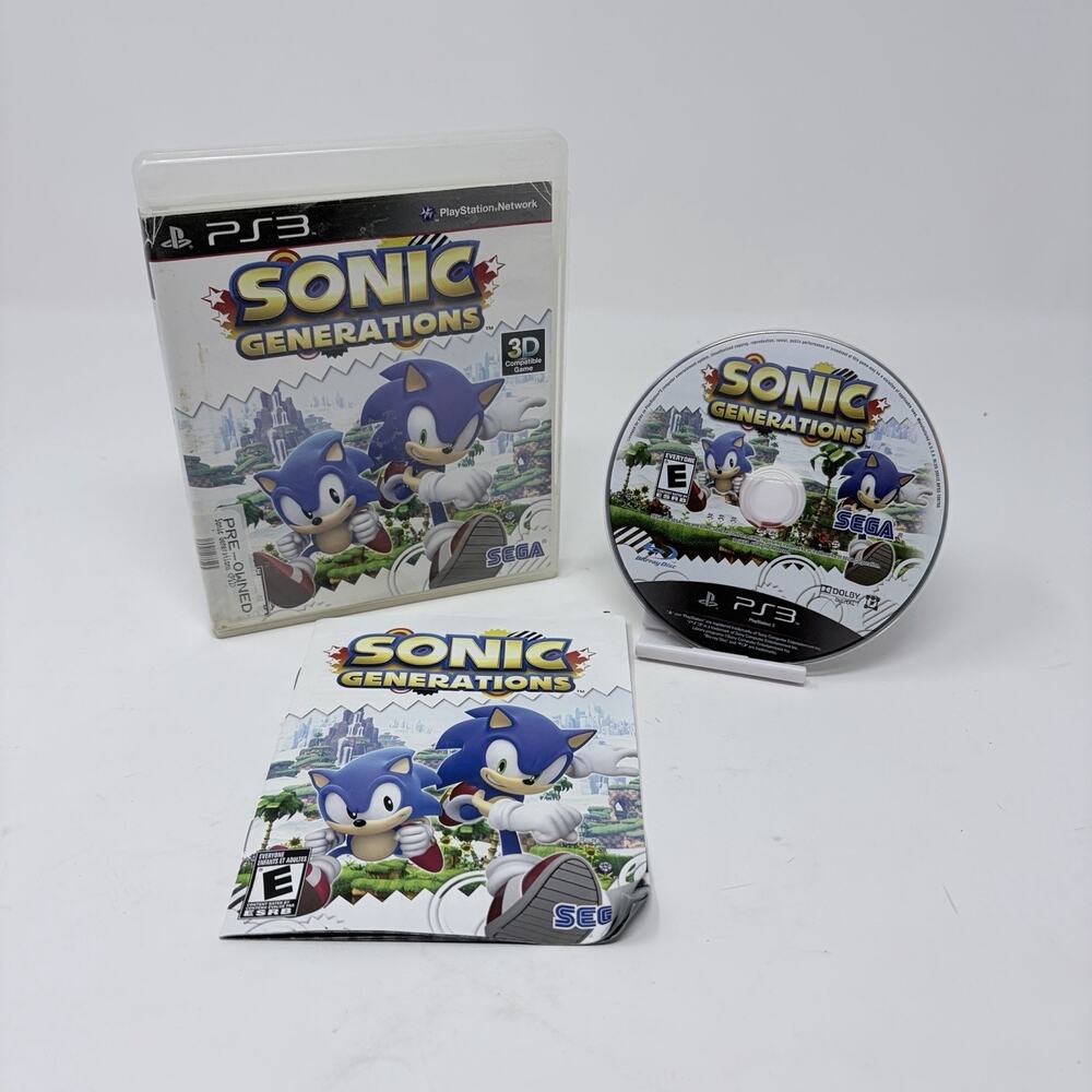 Sonic Generations Sony PlayStation 3, 2011 PS3 Clean Complete CIB Manual Tested